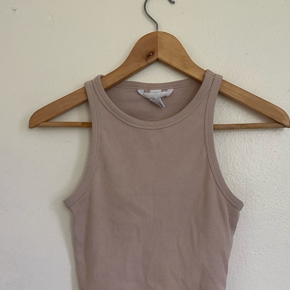 H&M Women's Ribbed Tank Top - Beige